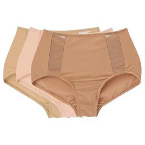Rhonda Shear 3 Pack Mesh Insert Brief Size XL Sienna Pink Beige Intimate 638.37
